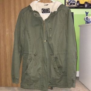 Ambiance Apparel Green Fur Lined Parka